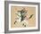 Samurai Warrior Riding a Horse, a Japanese Painting on Silk, in a Traditional Japanese Style-null-Framed Giclee Print