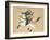 Samurai Warrior Riding a Horse, a Japanese Painting on Silk, in a Traditional Japanese Style-null-Framed Giclee Print