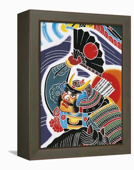 Samurai with Fan-null-Framed Premier Image Canvas