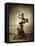 Samurai with raised sword, c1860-Felice Beato-Framed Premier Image Canvas