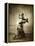 Samurai with raised sword, c1860-Felice Beato-Framed Premier Image Canvas