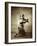 Samurai with Raised Sword, circa 1860-Felice Beato-Framed Giclee Print