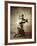 Samurai with Raised Sword, circa 1860-Felice Beato-Framed Giclee Print