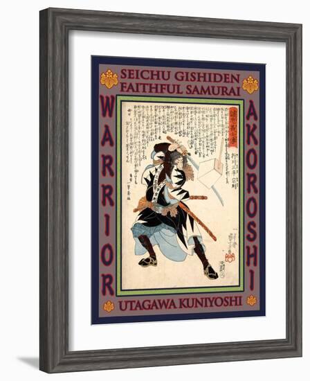 Samurai Yukugawa Sampei Munenori-Kuniyoshi Utagawa-Framed Giclee Print