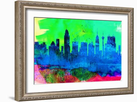 San Antonio City Skyline-NaxArt-Framed Art Print