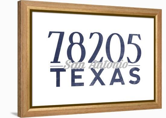 San Antonio, Texas - 78205 Zip Code (Blue)-Lantern Press-Framed Stretched Canvas