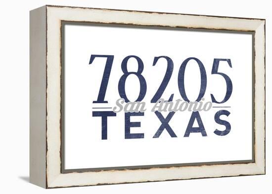 San Antonio, Texas - 78205 Zip Code (Blue)-Lantern Press-Framed Stretched Canvas