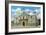 San Antonio, Texas - Exterior View of the Alamo under Six Different Flags, c.1940-Lantern Press-Framed Art Print