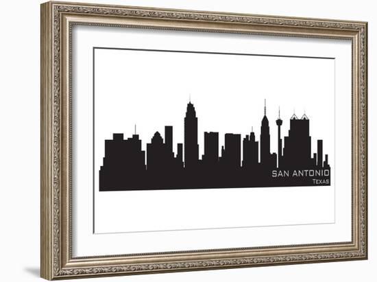 San Antonio, Texas Skyline. Detailed Vector Silhouette-Yurkaimmortal-Framed Art Print