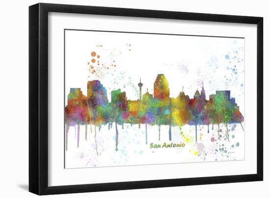 San Antonio Texas Skyline MCLR 1-Marlene Watson-Framed Giclee Print