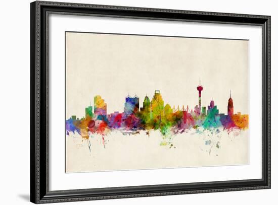 San Antonio Texas Skyline-Michael Tompsett-Framed Art Print