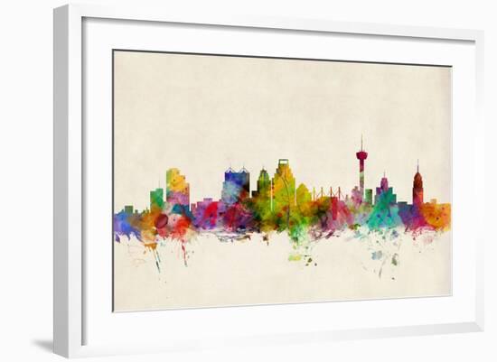 San Antonio Texas Skyline-Michael Tompsett-Framed Art Print