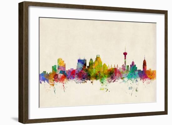 San Antonio Texas Skyline-Michael Tompsett-Framed Art Print