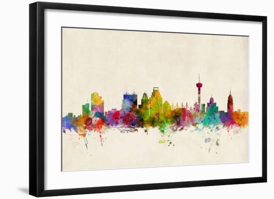 San Antonio Texas Skyline-Michael Tompsett-Framed Art Print