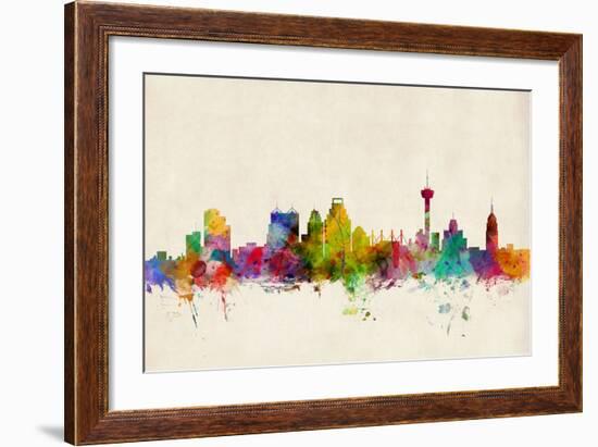 San Antonio Texas Skyline-Michael Tompsett-Framed Art Print