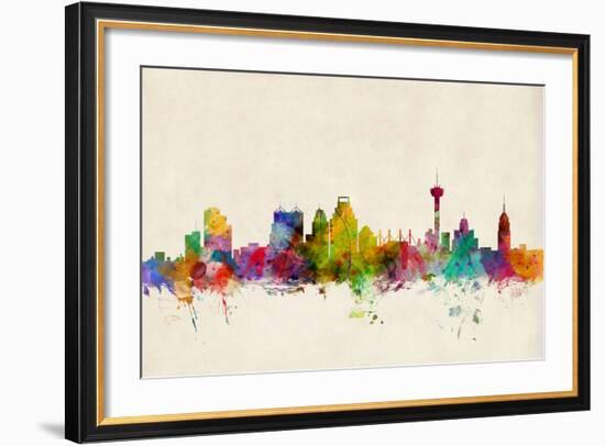 San Antonio Texas Skyline-Michael Tompsett-Framed Art Print