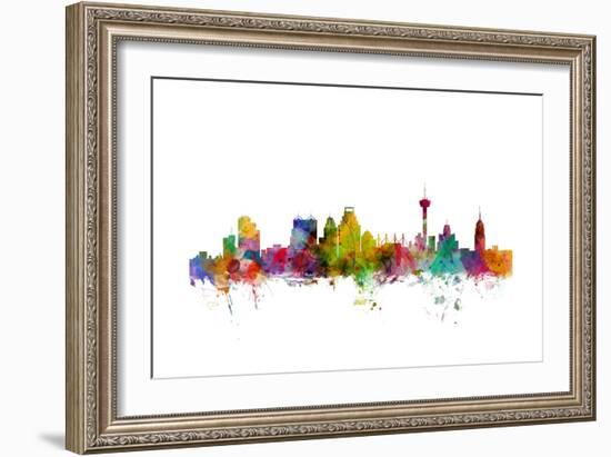 San Antonio Texas Skyline-Michael Tompsett-Framed Art Print