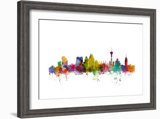 San Antonio Texas Skyline-Michael Tompsett-Framed Art Print