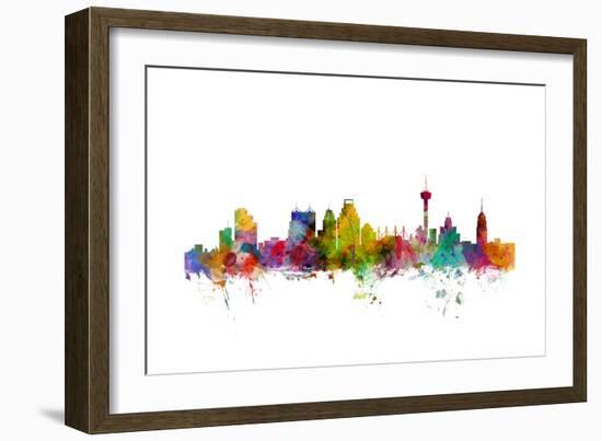 San Antonio Texas Skyline-Michael Tompsett-Framed Art Print