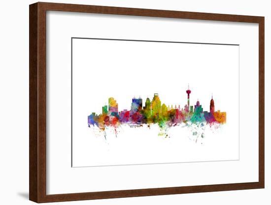 San Antonio Texas Skyline-Michael Tompsett-Framed Art Print