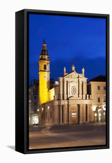 San Carlo Church at Dusk, Turin, Piedmont, Italy, Europe-Mark Sunderland-Framed Premier Image Canvas