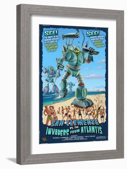 San Clemente, California - Atlantean Invaders-Lantern Press-Framed Art Print