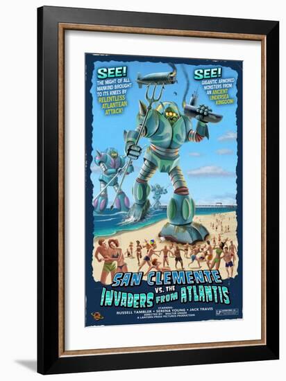 San Clemente, California - Atlantean Invaders-Lantern Press-Framed Art Print