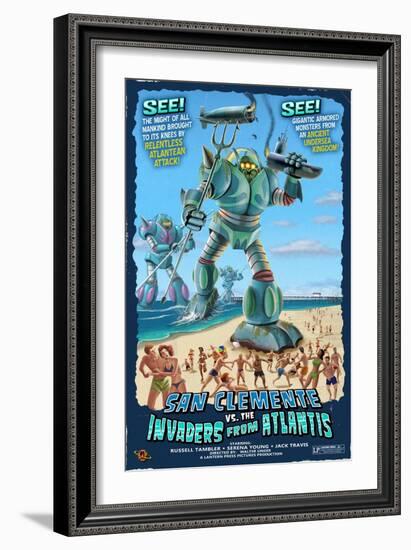San Clemente, California - Atlantean Invaders-Lantern Press-Framed Art Print