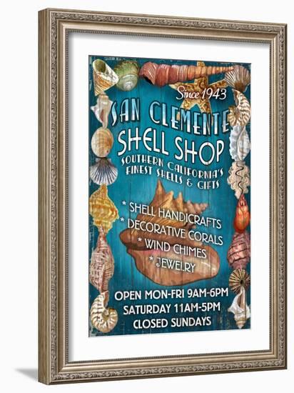 San Clemente, California - Shell Shop-Lantern Press-Framed Art Print