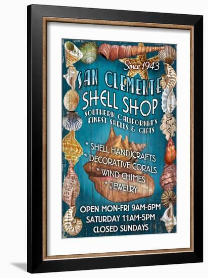 San Clemente, California - Shell Shop-Lantern Press-Framed Art Print