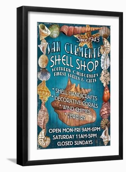 San Clemente, California - Shell Shop-Lantern Press-Framed Art Print