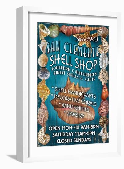 San Clemente, California - Shell Shop-Lantern Press-Framed Art Print