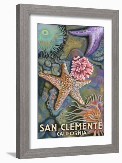 San Clemente, California - Tidepool-Lantern Press-Framed Art Print