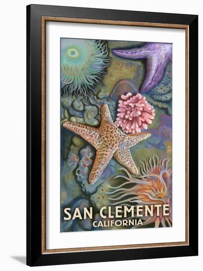 San Clemente, California - Tidepool-Lantern Press-Framed Art Print