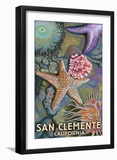 San Clemente, California - Tidepool-Lantern Press-Framed Art Print