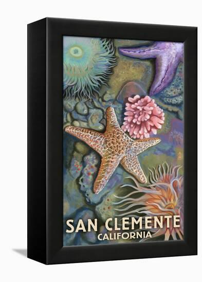 San Clemente, California - Tidepool-Lantern Press-Framed Stretched Canvas