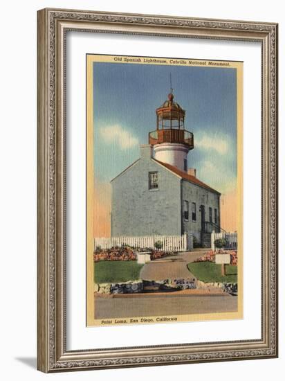 San Diego, CA - Cabrillo National Monument, Point Loma Lighthouse-Lantern Press-Framed Art Print