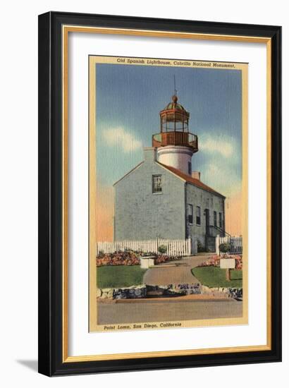 San Diego, CA - Cabrillo National Monument, Point Loma Lighthouse-Lantern Press-Framed Art Print