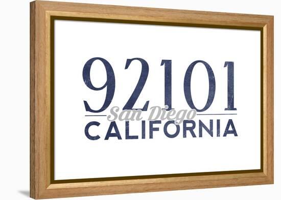 San Diego, California - 92101 Zip Code (Blue)-Lantern Press-Framed Stretched Canvas