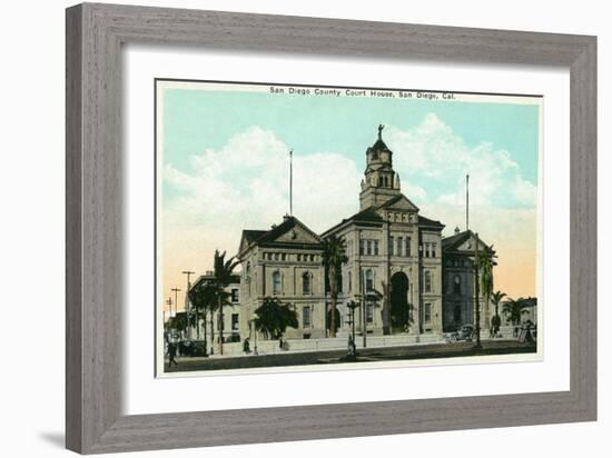 San Diego, California - Exterior View of the County Court House-Lantern Press-Framed Art Print