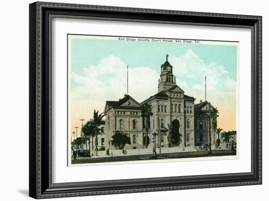 San Diego, California - Exterior View of the County Court House-Lantern Press-Framed Art Print