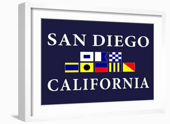 San Diego, California - Nautical Flags-Lantern Press-Framed Art Print