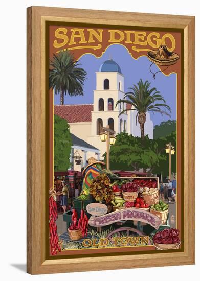 San Diego, California - Old Town-Lantern Press-Framed Stretched Canvas