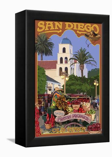 San Diego, California - Old Town-Lantern Press-Framed Stretched Canvas