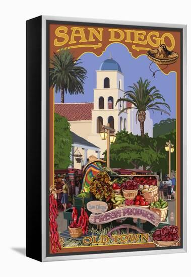 San Diego, California - Old Town-Lantern Press-Framed Stretched Canvas