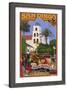 San Diego, California - Old Town-Lantern Press-Framed Art Print