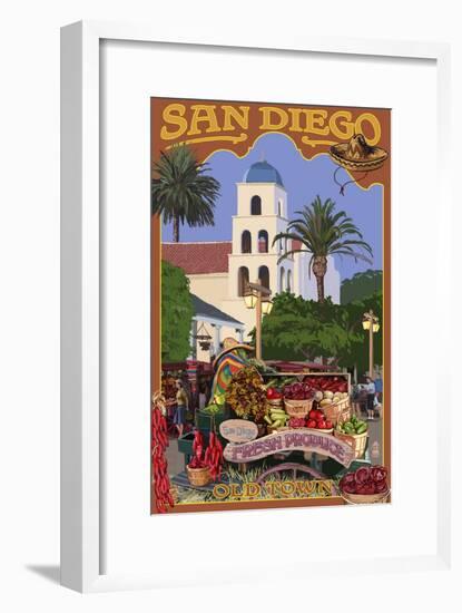 San Diego, California - Old Town-Lantern Press-Framed Art Print