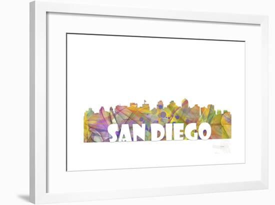 San Diego California Skyline Mclr 2-Marlene Watson-Framed Giclee Print