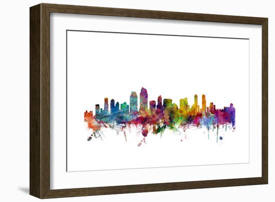 San Diego California Skyline-Michael Tompsett-Framed Art Print