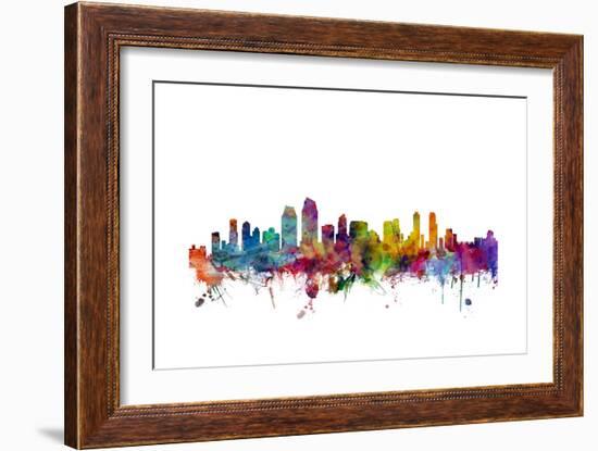 San Diego California Skyline-Michael Tompsett-Framed Art Print